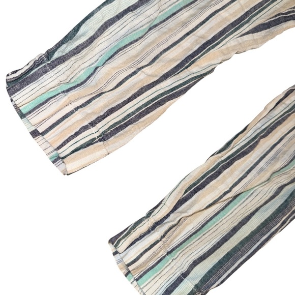 beachlunchlounge Women’s Striped Joggers in Blue and Cream - Picture 3 of 7